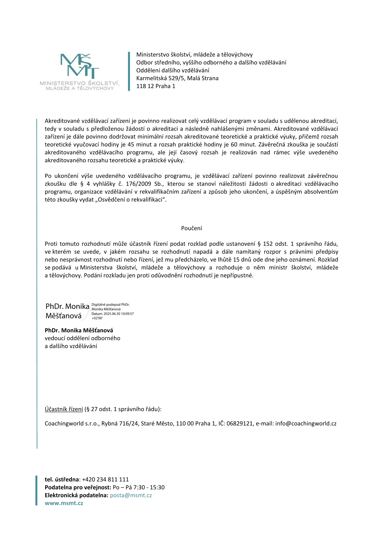 Akreditace MŠMT 2025 - dokument 2