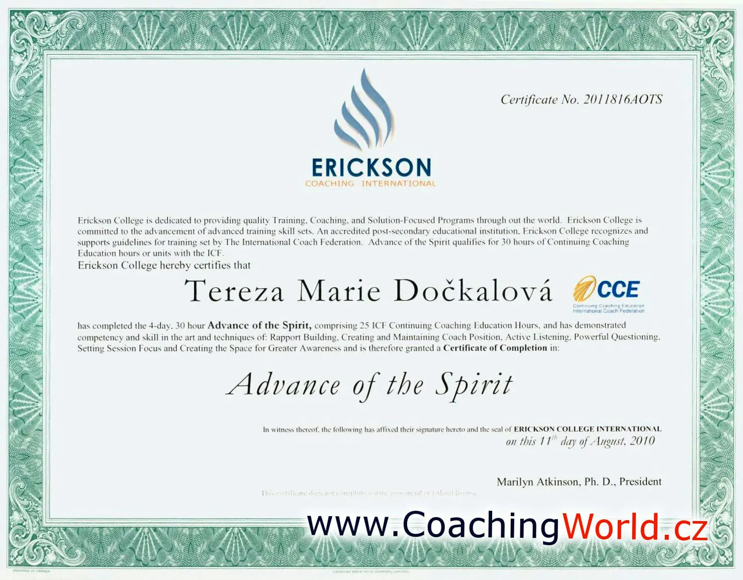 Erickson College - Advance of the Spirit